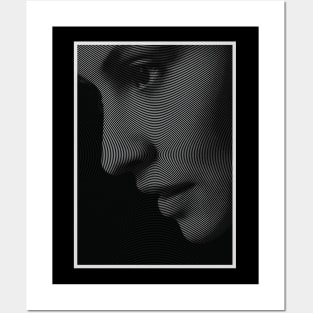 A Woman Portrait In Spiral Lines Posters and Art